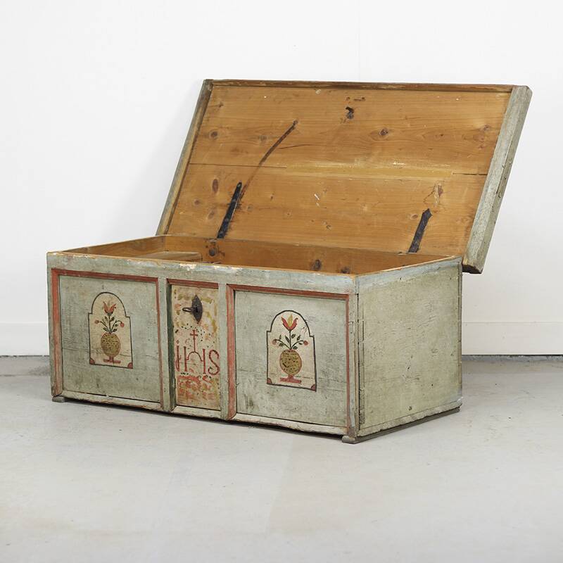Painted Folk Art Bridal Trunk