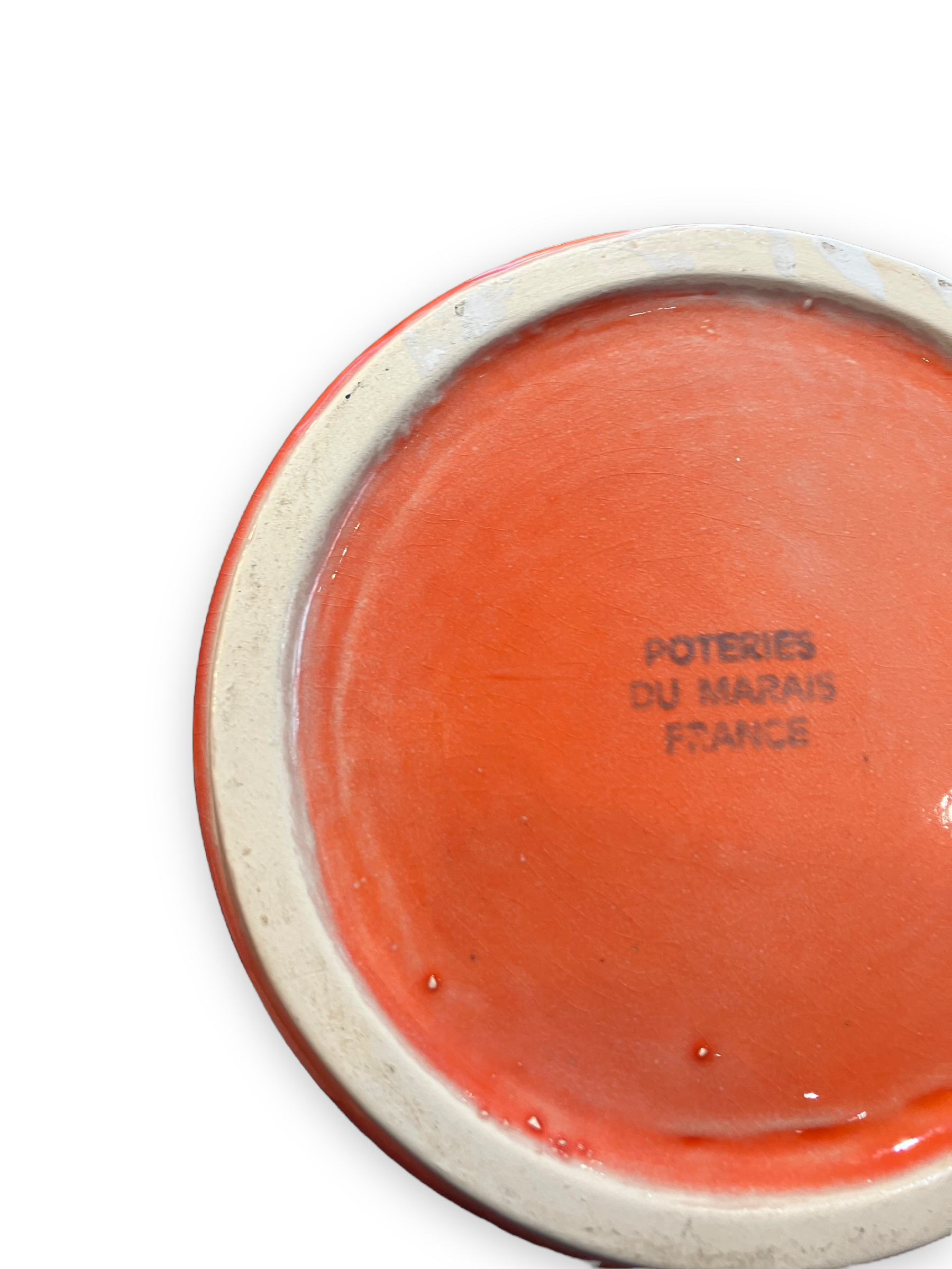 Vase ceramic glazed glazed orange, Pottery Of The Marais
