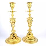 Pair of 19th century bronze candlesticks