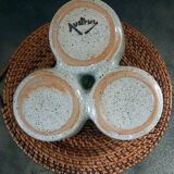 Serviteur à apéritif en grès gris vintage signé Austruy