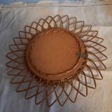 Miroir osier vintage