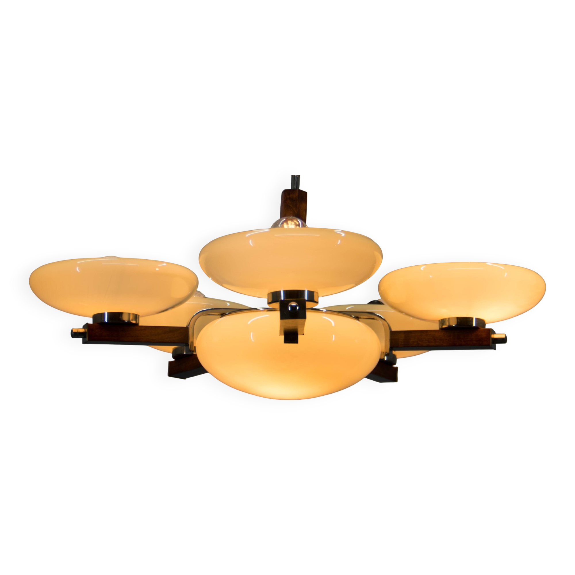 Large Art Deco Chandelier, Germany, 1930s, Restored