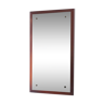Rectangular Scandinavian mirror, mounted on bevelled wood 1960 36x67cm
