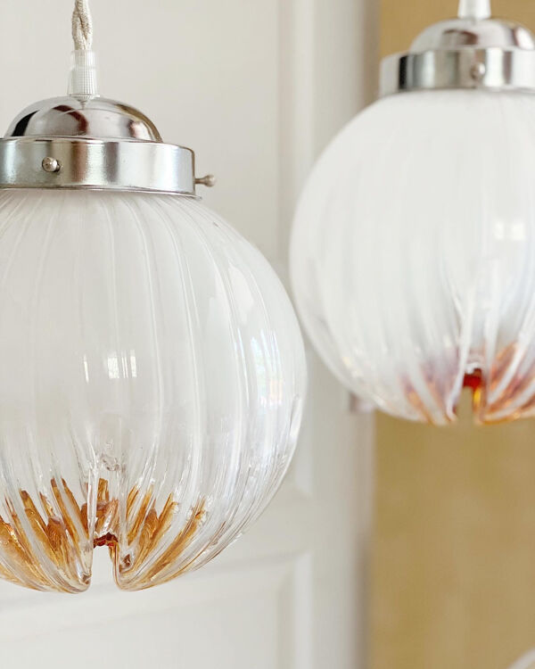 Suspensions Maxi globe Mazzega en verre de Murano