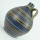VASE en forme de cruche des années 1950 avec un motif rayé en bleu, marron et noir modèle 252/30