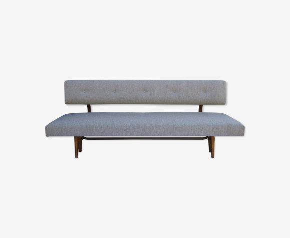 Daybed in grey, fresh fabric, new polstery 1960