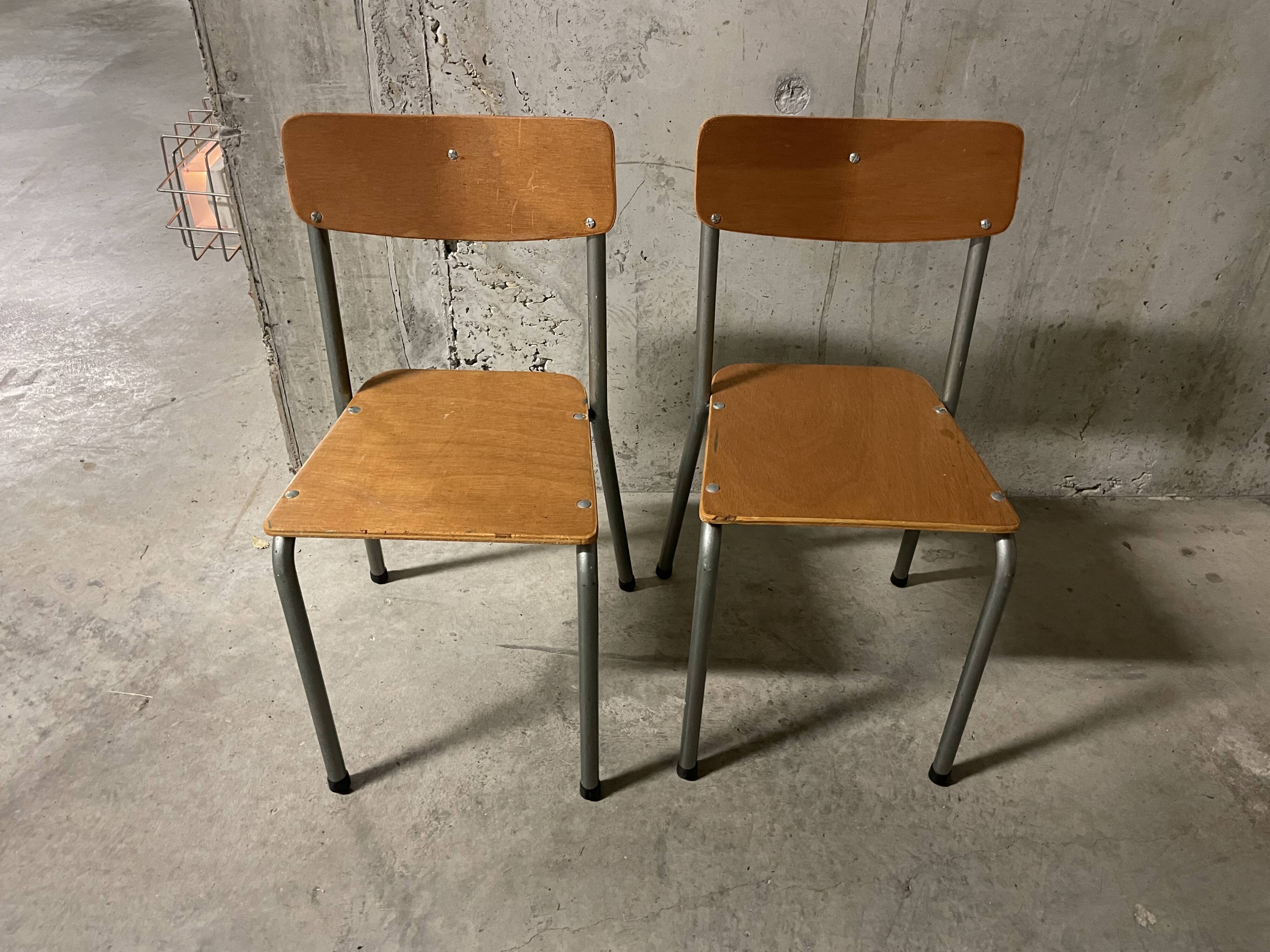 Pair of 80s school chairs