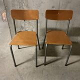 Pair of 80s school chairs