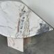 Large Italian postmodern marble coffee table, sculptural vintage stone table, 1980s