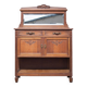 Buffet desserte bois vintage, meuble avec miroir, meuble de rangement