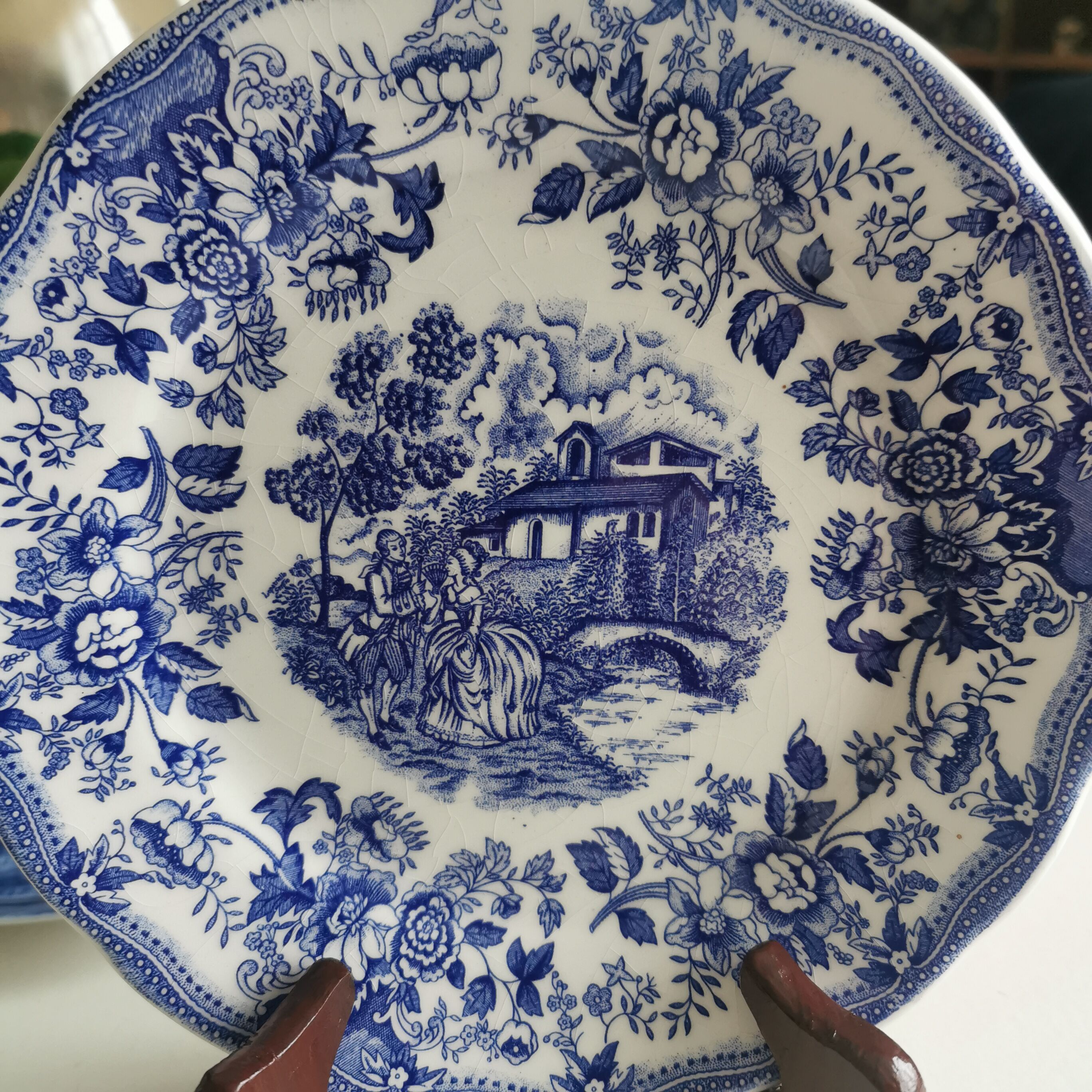 Antique Ironstone Tableware ceramic dessert plate. Patented design