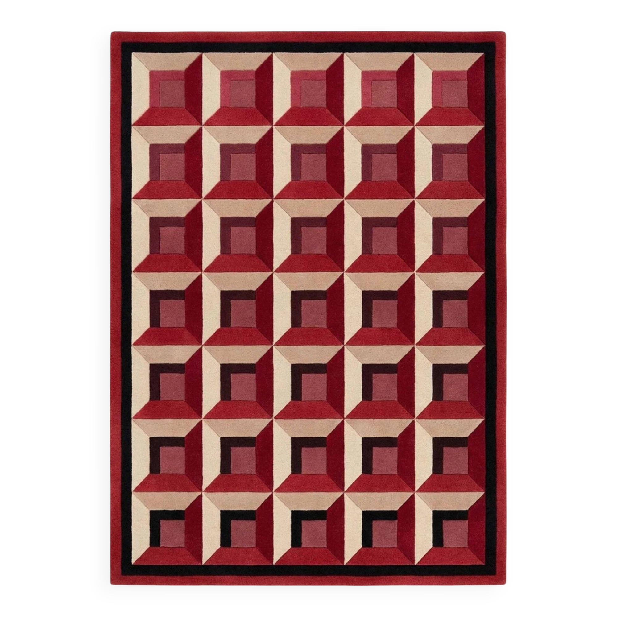 Dante rug, hand-tufted wool, carmine red, 170 x 240 cm - Rugier