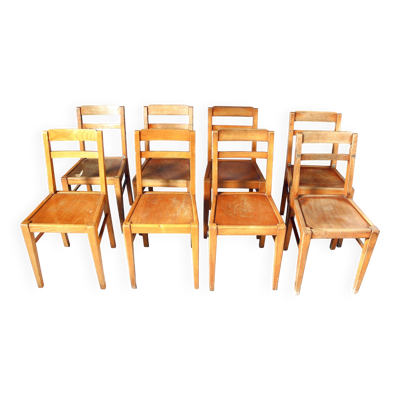 8 chaises de bistrot vintage Luterma Vibo Vesoul design René Gabriel année