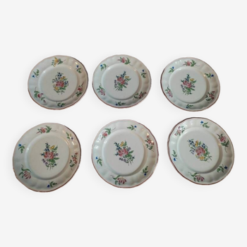 Ceramic dessert plates Lunéville Bouquet Fleurs dpc 122276