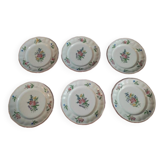 Ceramic dessert plates Lunéville Bouquet Fleurs dpc 122276