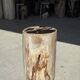 Petrified wood side table, black heart, beige bark, H35 D22 - 3330