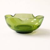 Vintage green and amber glass bowls – 1970s organic design from Canada