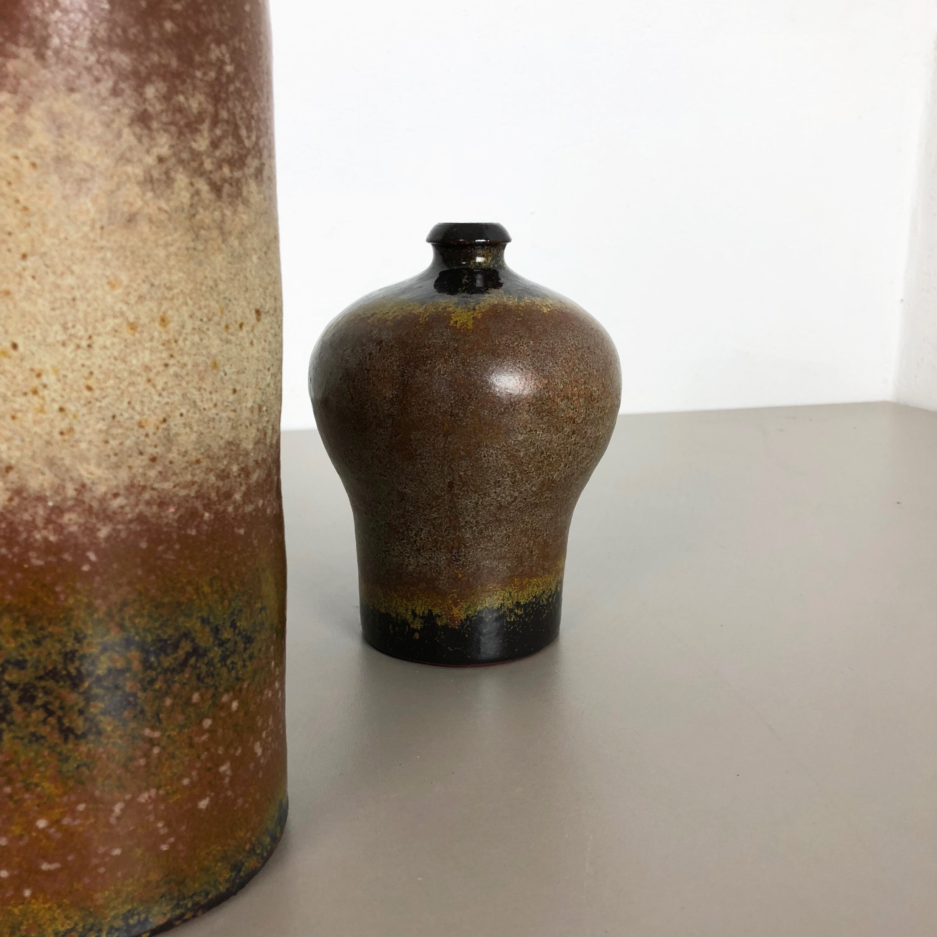 Set of 3 ceramic studio pottery vase by Elmar and Elke Kubicek, Germany, 1970
