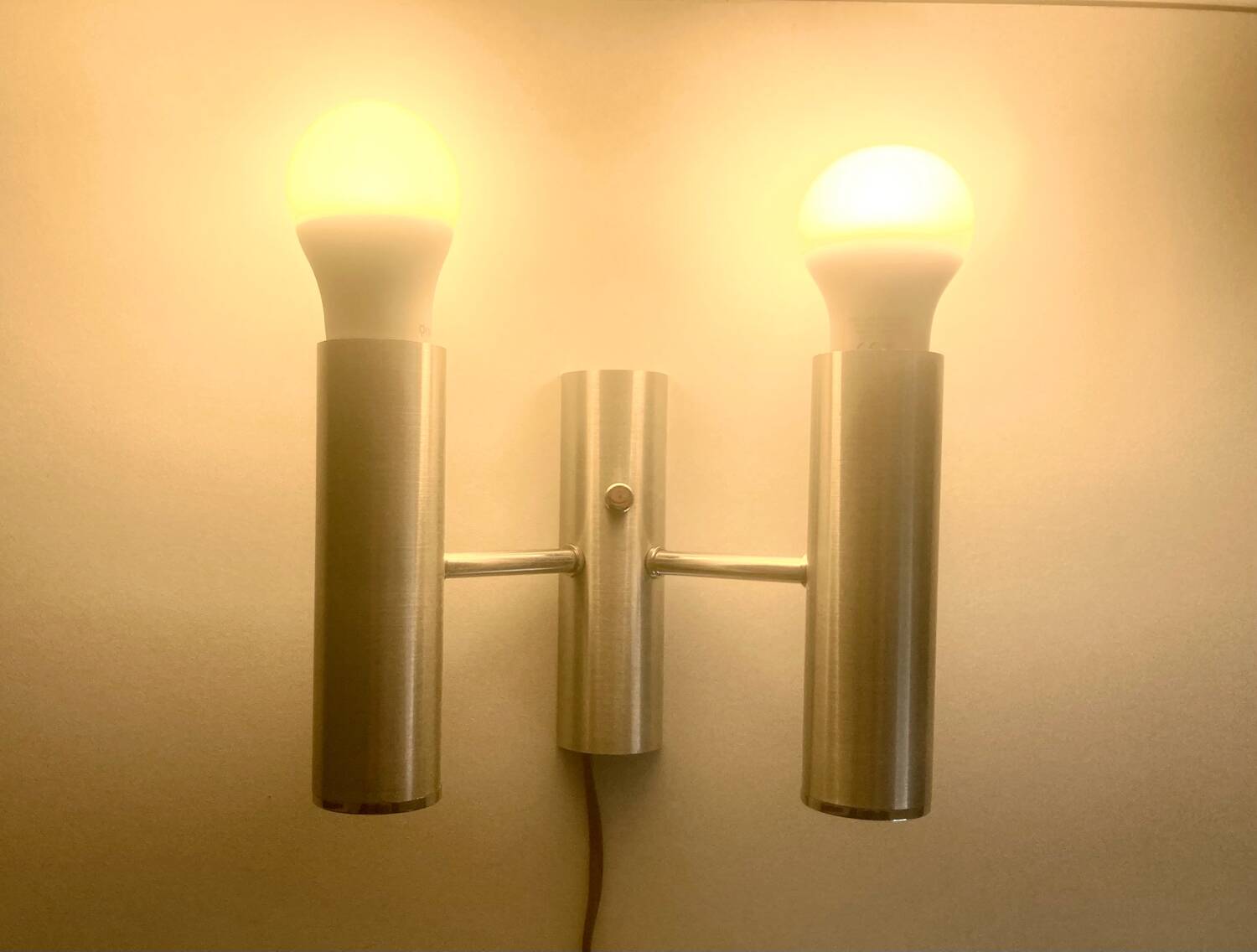 70s brushed steel wall light