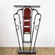 Metal coat rack with wooden balls and scoubidou from the 1960s.
