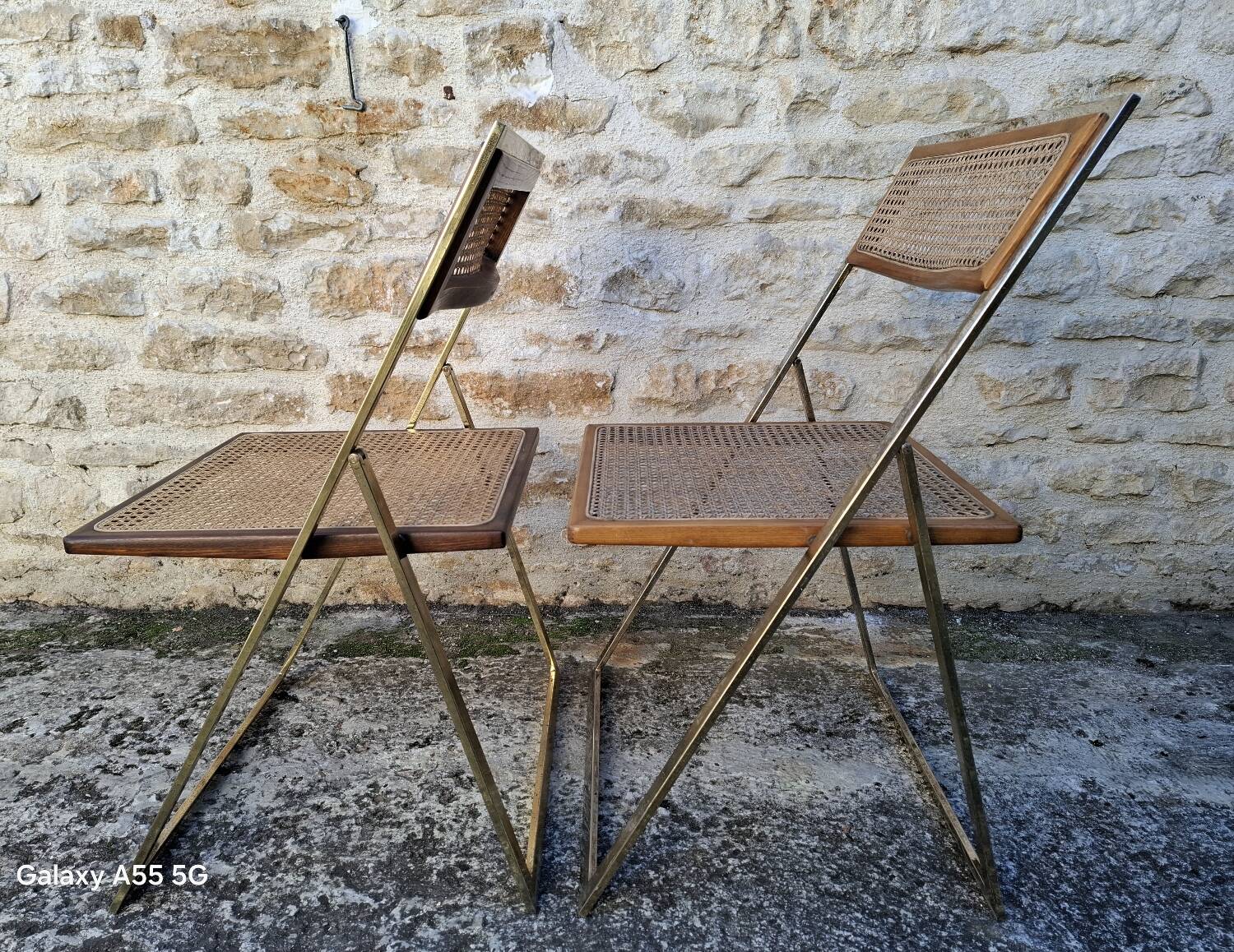 Italian cane folding chairs