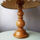 Wooden table lamp with 80s fabric blind