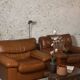 Pair camel leather armchairs