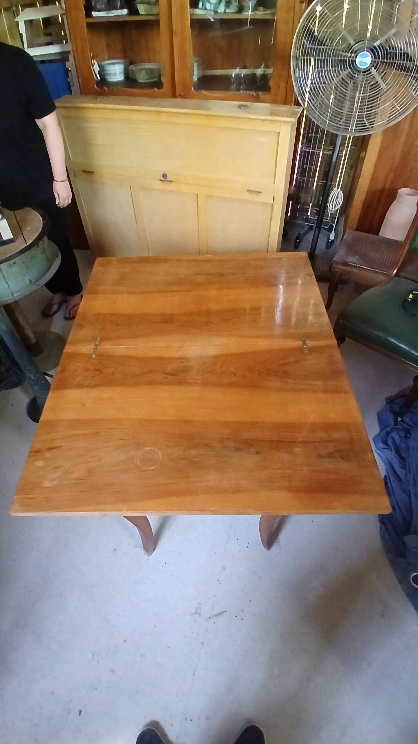 Old folding game table