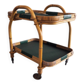 Chariot de service en bambou vintage