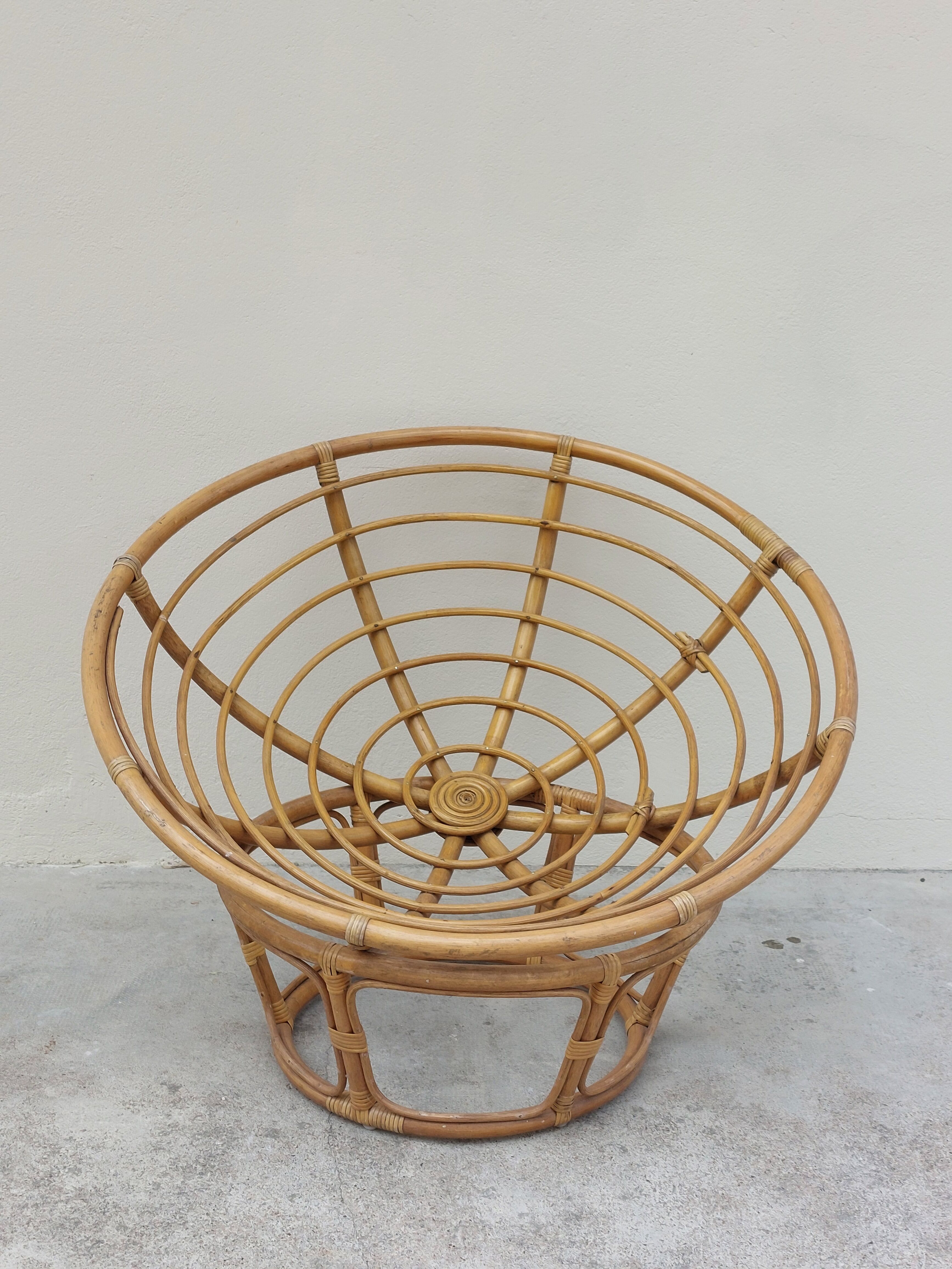 Loveuse vintage rattan armchair 1950