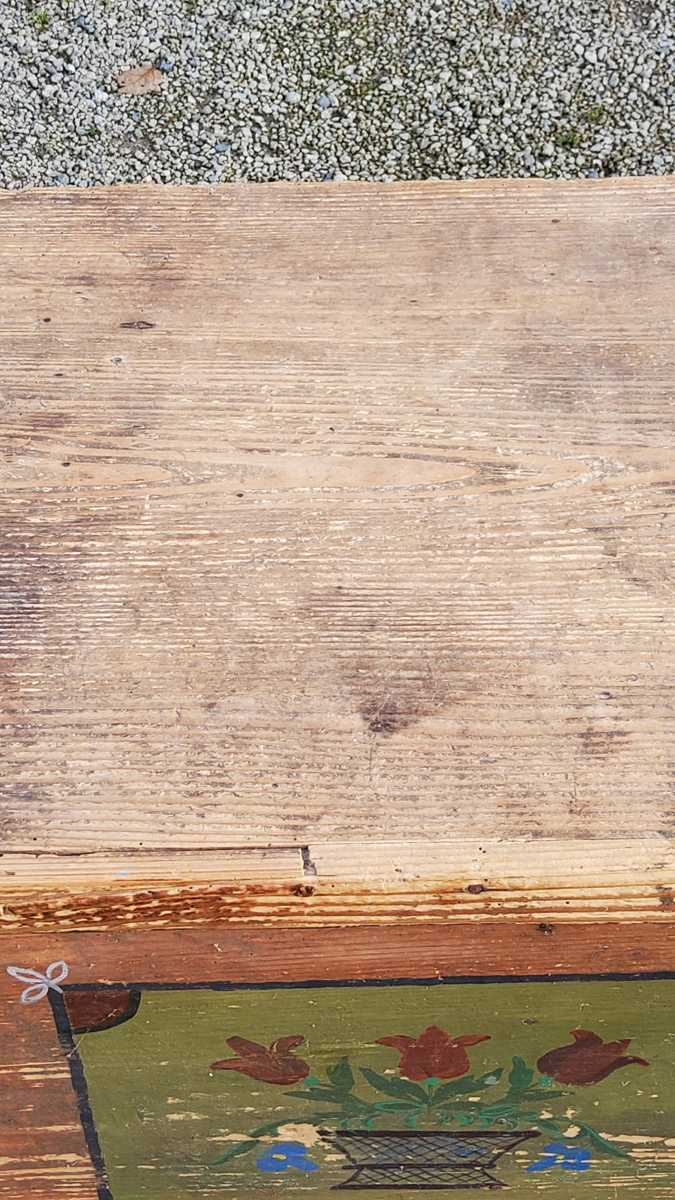 Alsatian polychrome wedding chest eighteenth -nineteenth century