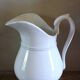 White faience pitcher Swan Saint Amand