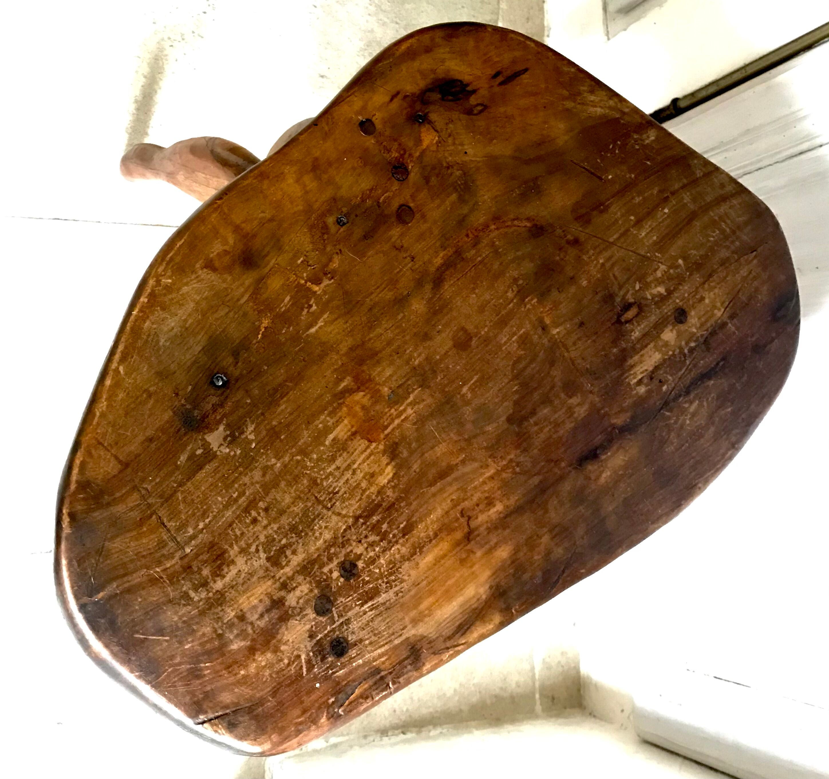 Olivewood tripod stool