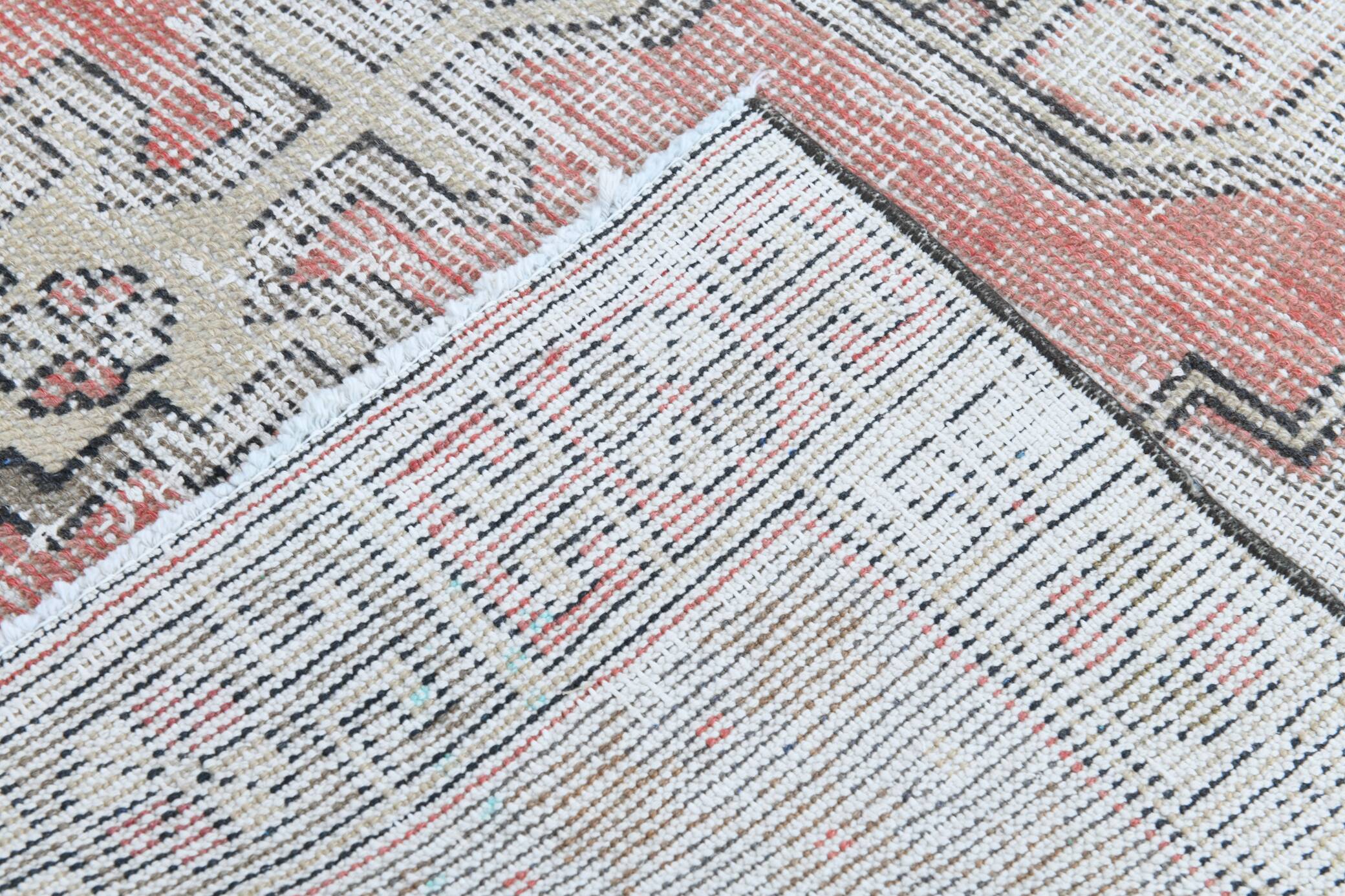 4x9 Shades Of Red & Yellow Handmade Wool Antique Turkish Rug, 129x267Cm