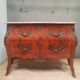Commode à marquetterie de fleurs style Louis XV