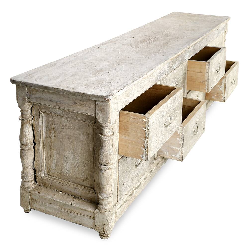 Large buffet in old patinated teak