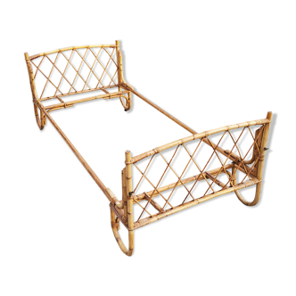 Rattan bed from the 1950s