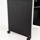 Vintage black computer desk on wheels with an aluminium edge.