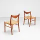 Arne Wahl Iversen set of six teak dining chairs Glyngore Denmark 1960