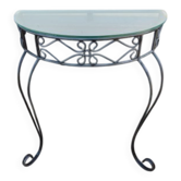 Wrought iron console glass top
