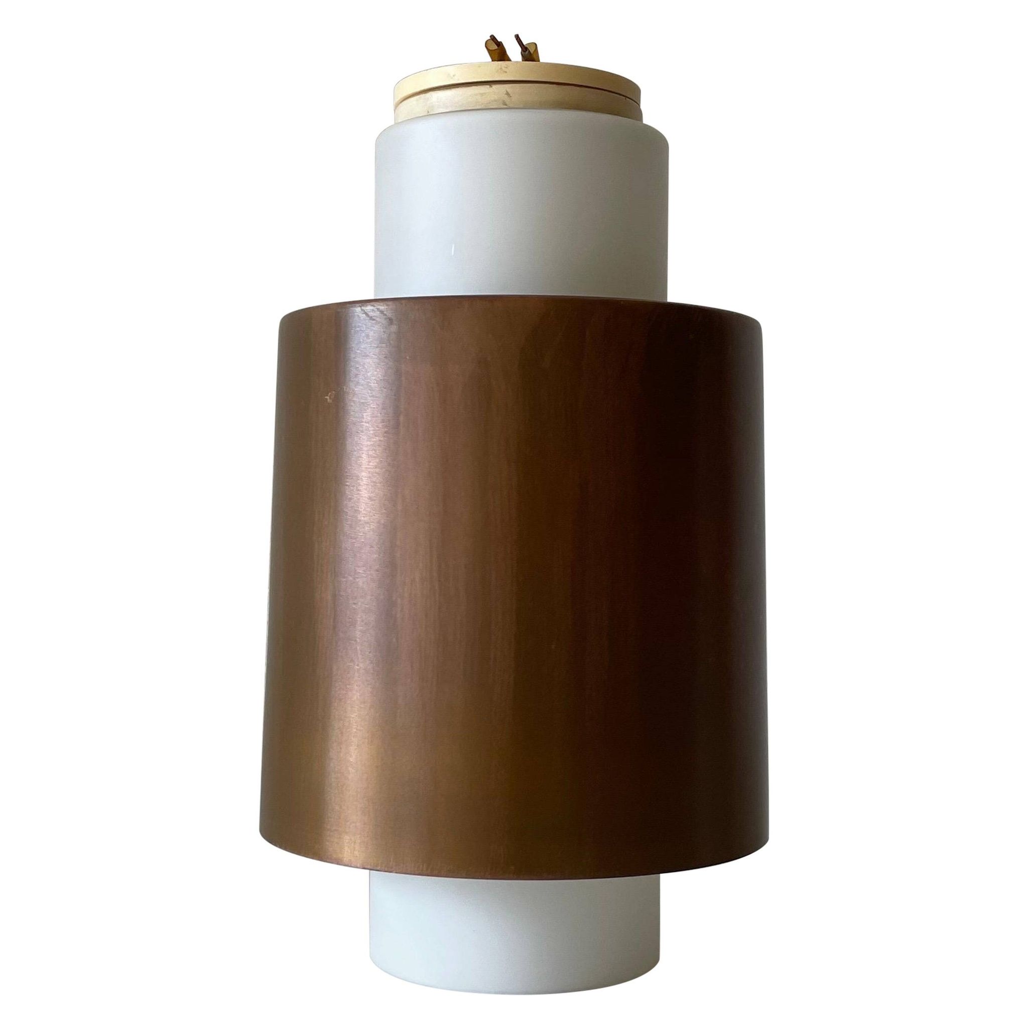 Opal Glass and Copper Plated Flush Mount Light by Staff, 1960s, Germany