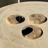 Set of 3 fossilized wooden coasters (clear)