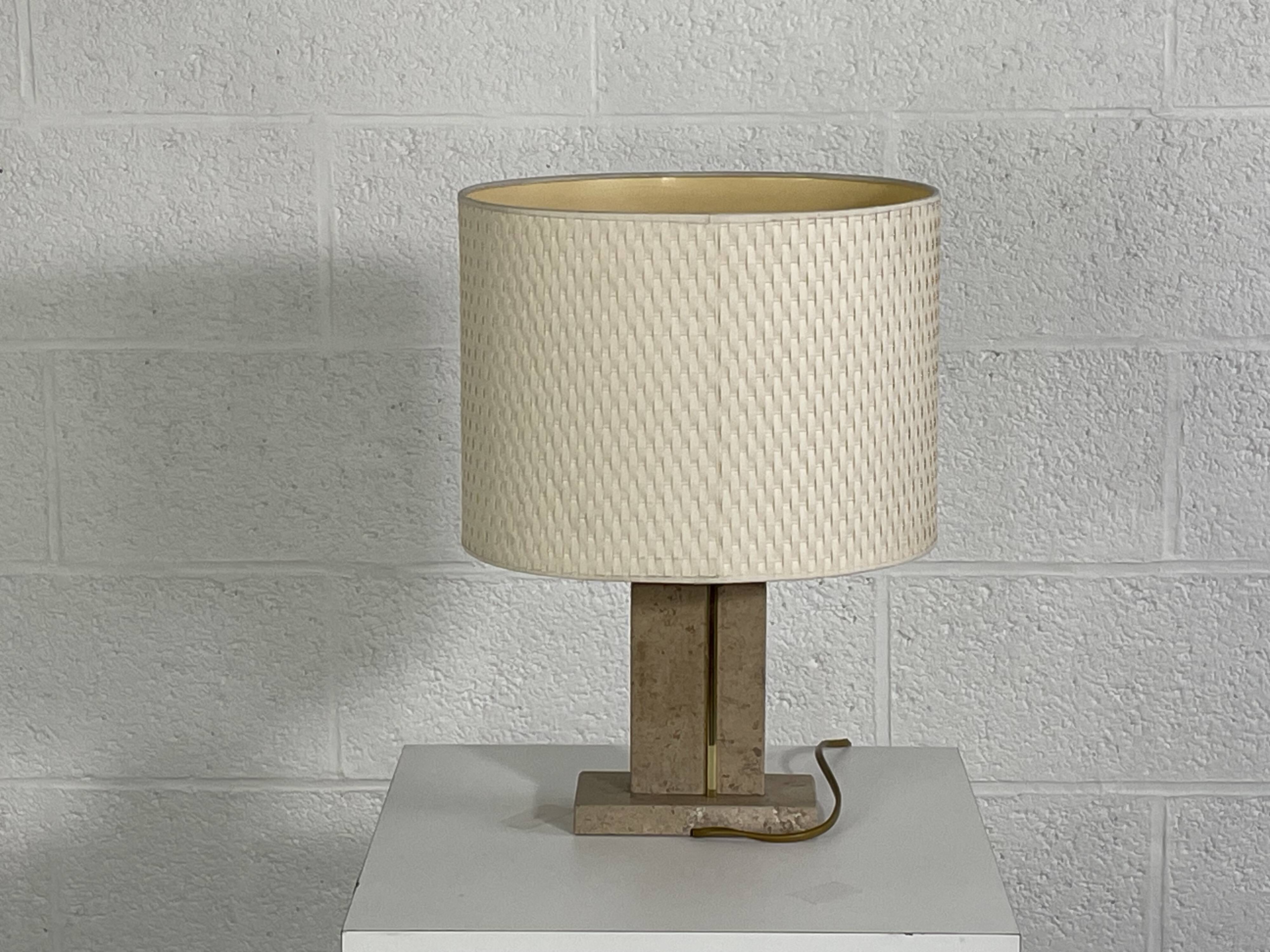 Vintage marble and brass lamp