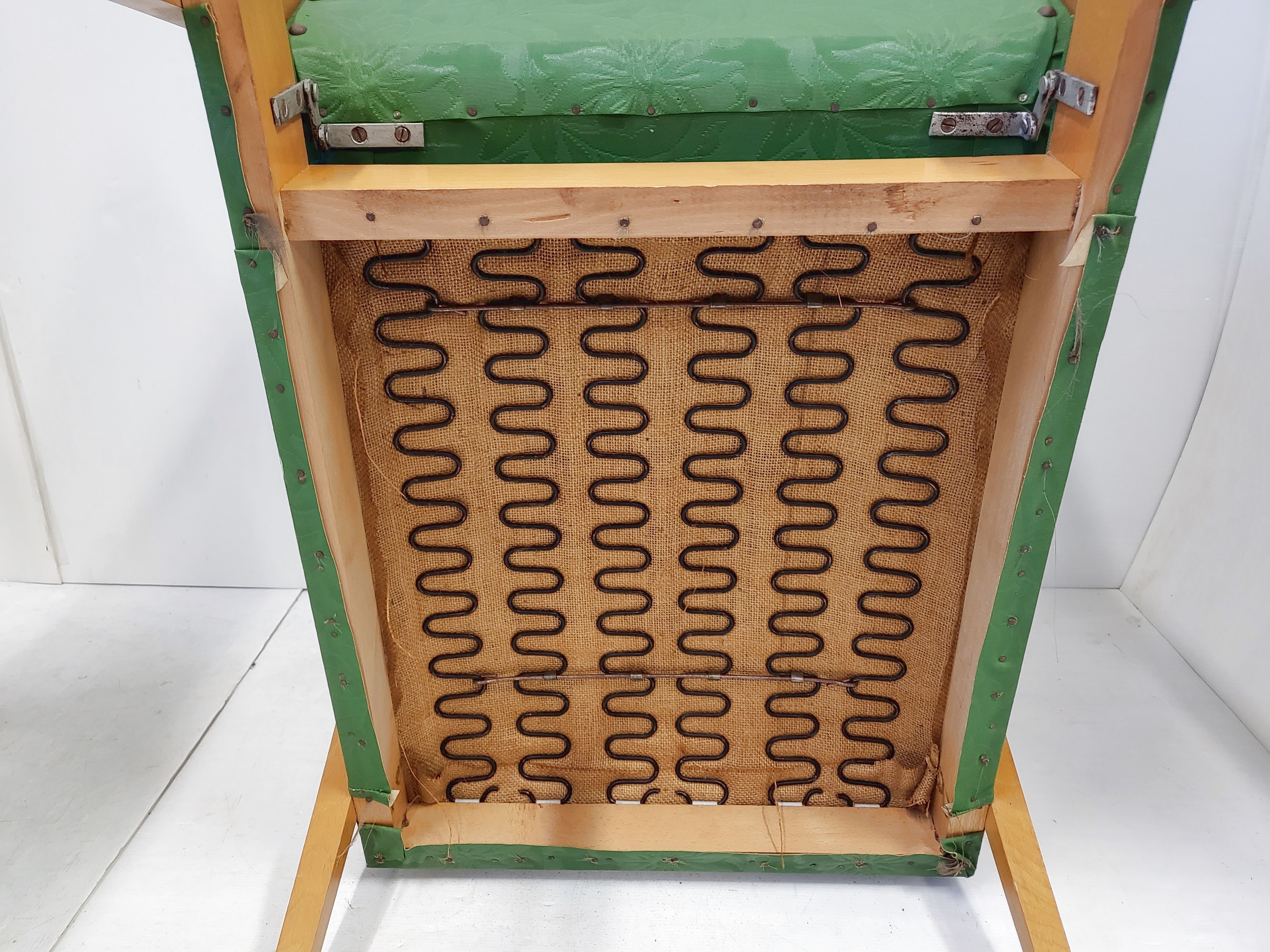 Pair of armchairs 1950 vintage reclining backrest