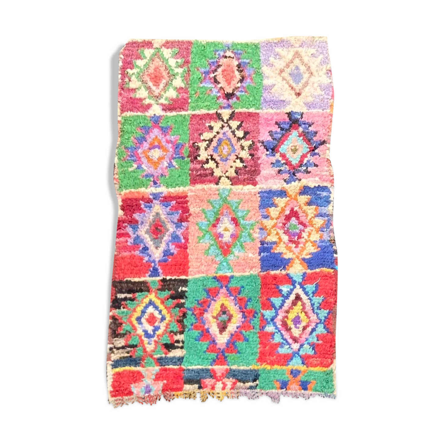 Tapis Berbere Boucherouite 90x200 Cm