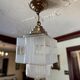 Vintage Art Deco glass pendant / skyscraper chandelier