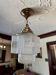 Vintage Art Deco glass pendant / skyscraper chandelier