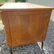 schoolmaster's desk, wood and metal, with drawers and cupboard