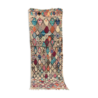 Tapis berbère, vintage boucherouite, 90 x 263