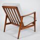 Fauteuil original restauré, tissu gris clair, années 1960, usine de meubles Swarzedzka